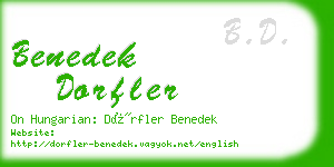 benedek dorfler business card